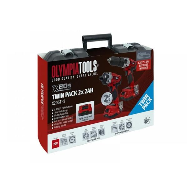 Olympia Power Tools X20s Twin Pack 20v 2 X 2 0ah Li Ion X20stp2 Packshot